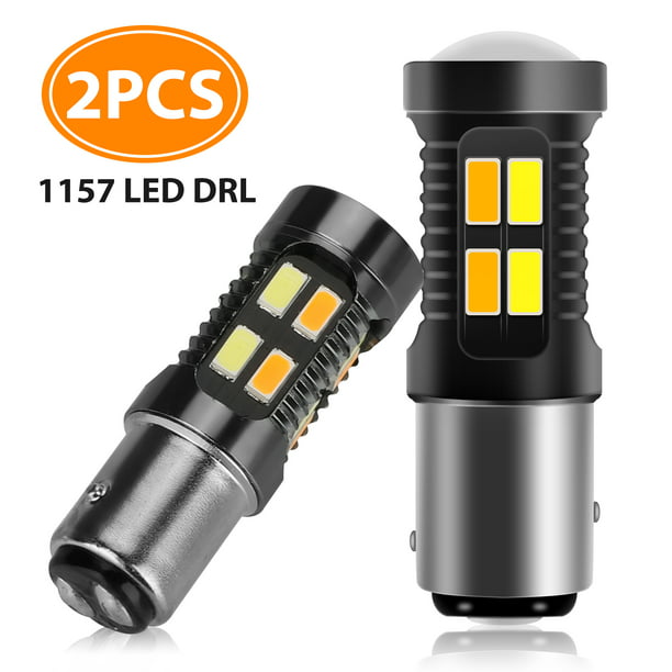 2pcs 1157 LED Dual Color White Amber Switchback Turn Signal Light Bulb 12V 24V